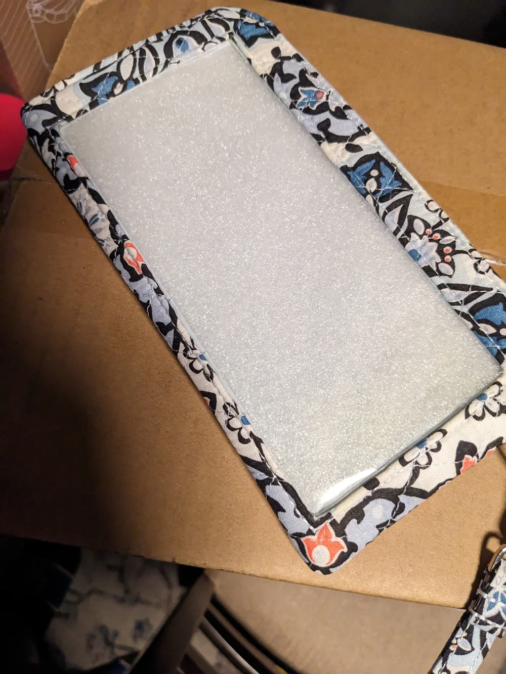 Vera Bradley Quilted Floral Wristlet - Blue, Black, Coral
